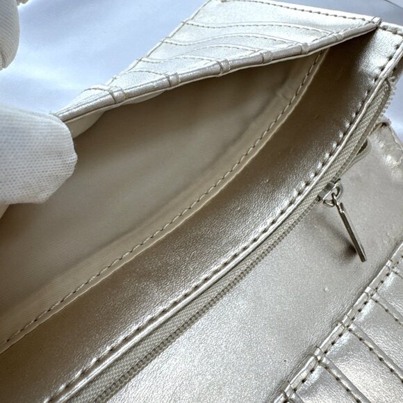 Guess Womens Red Quilted Wallet With Decorative Flower & Rhinestone Accents - Picture 10 of 15